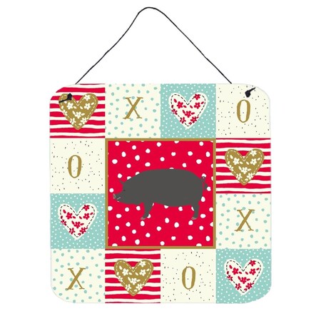 Carolines Treasures 6 x 6 in. Berkshire Pig Love Wall or Door Hanging Prints CK5360DS66